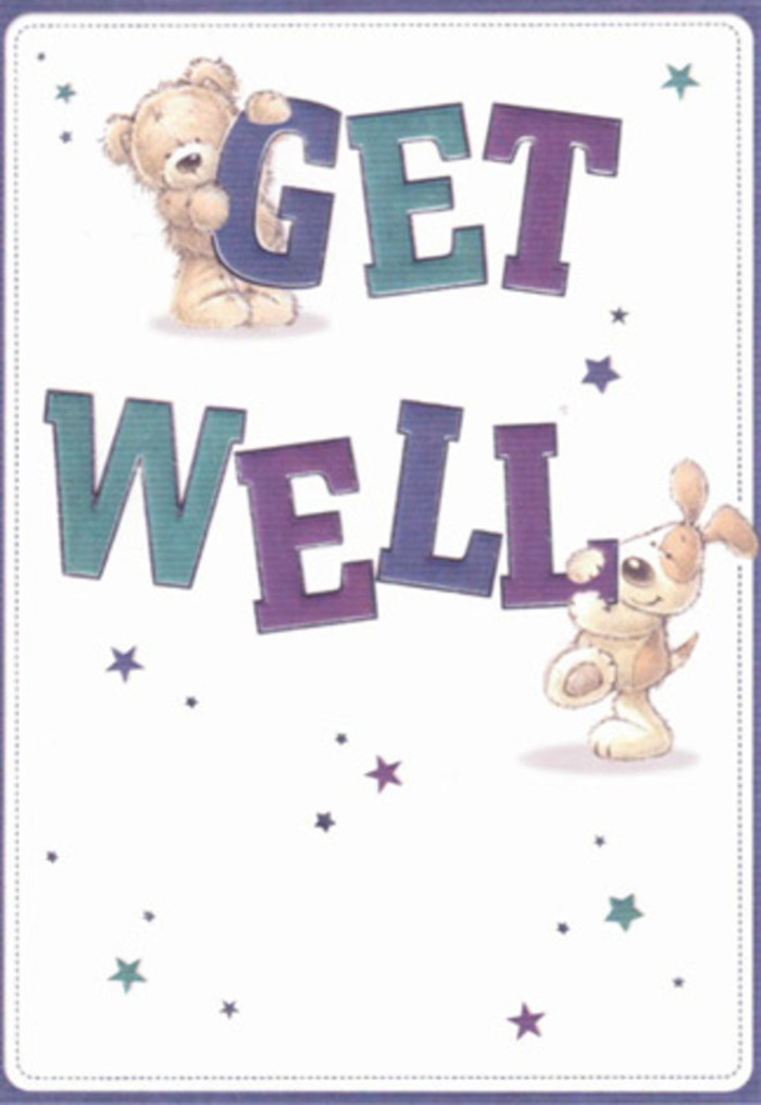 This delightfully crafted get well card, beloved by Maida Vale locals for its charm and warmth, features an endearing teddy bear and a floppy-eared puppy surrounded by whimsical star shapes, each as lively as the blooms that fill Clifton Road's flower stalls. Their playful expressions and soft, inviting textures give the sense of a comforting embrace, as though extending a gentle paw directly from the card. Bold, hand-brushed letters in looping shades of purple and teal anchor the scene, shimmering with ripples of comfort and optimism. Each detail-from the shimmering starlight sprinkled throughout, to the creamy-white backdrop that evokes the lightness of a spring morning-invites a sense of care and healing. The illustration's friendly tone mirrors the thoughtfulness of preparing a sympathy bouquet at Maida Vale Flowers, where each element is chosen to nurture and console. Imagining sending this card alongside a fresh bouquet, perhaps delivered to a friend recovering near Blomfield Road, the gesture becomes a heartfelt wave of encouragement and hope, brightening even the rainiest day.