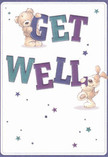 Radiating playful cheer and gentle comfort, this Maida Vale get well card features two loveable friends-a sweet teddy bear perched atop the word 'Get' and a jovial puppy balancing against 'Well.' Both are crafted with expressive brushstrokes that evoke the velvety softness of beloved childhood toys, their faces beaming with warmth. The text glows in bold shades of indigo and teal, standing proudly against a creamy, clear backdrop that captures the freshness of a stroll along Sutherland Avenue just after rain. Star motifs dance across the card in hues of blue and purple, like wishes drifting above the rooftops of the neighbourhood. The harmony of colours and the tactile detail in the animals' fur convey a sense of real, tangible kindness, making this card not just a note, but a gesture of heartfelt support ready to be sent alongside a Maida Vale Flowers bouquet. Perfect for anyone in recovery, the card encapsulates the comforting embrace of both art and community, delivering optimism and reassurance that feels distinctly local.